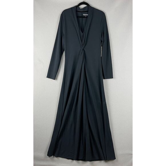 Soft Surroundings Lagia Maxi Dress Womens Large Black Twist Ruched Ponte NWT - Picture 1 of 15